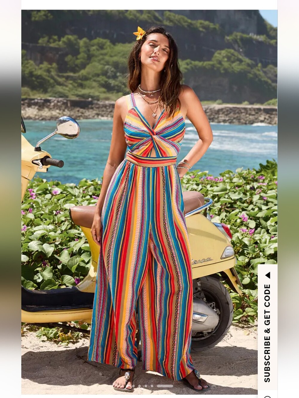Cupshe Bold Beat Striped Multicolor Wide-Leg Jumpsuit - Picture 5 of 14